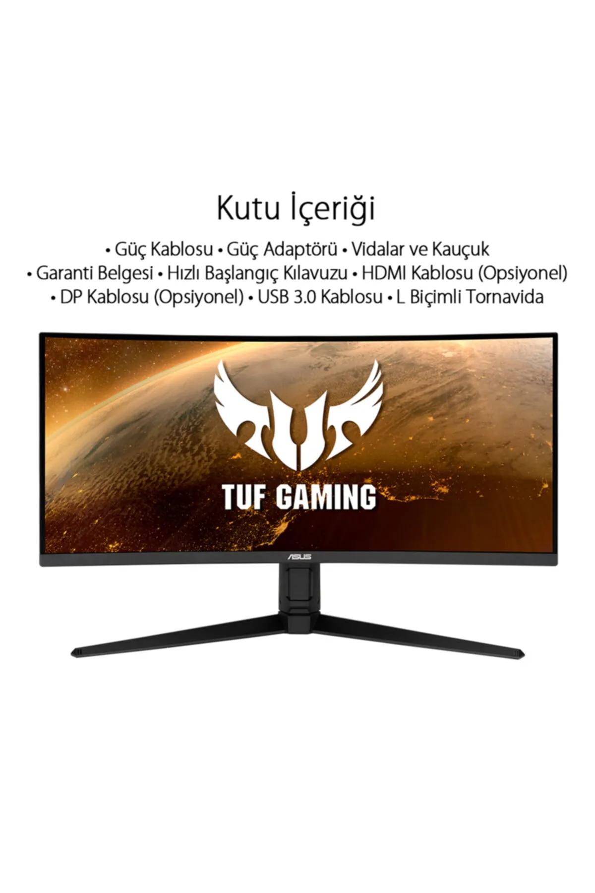 Asus Tuf Gamıng Vg34vql1b 34 Va Kavıslı Freesync 3440x1440 1ms(mprt) 165hz Dp Hdmı Usb Mm Vesa 3yıl