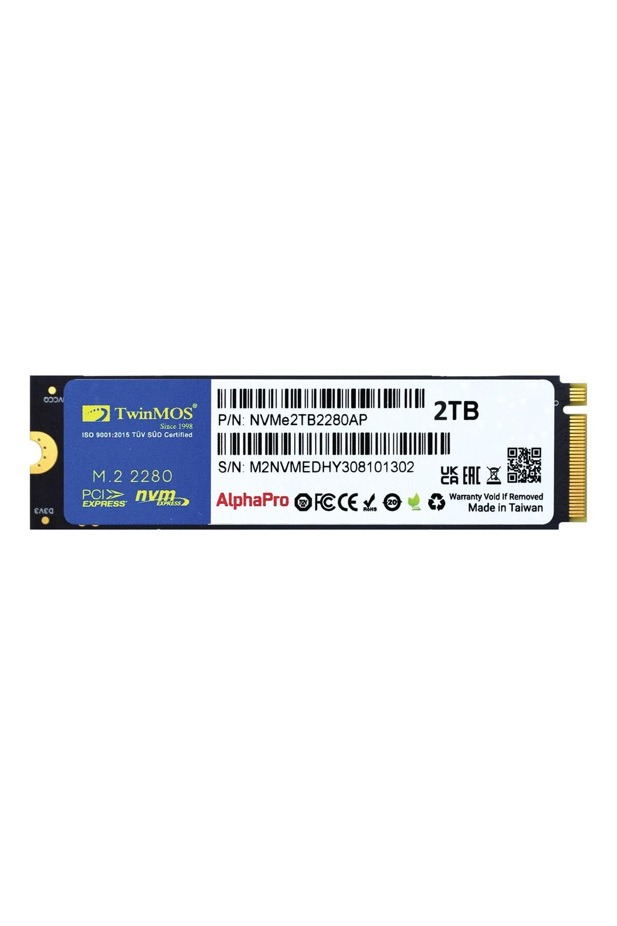 TwinMOS Twınmos 2 Tb M.2 Pcıe Gen3 Nvme Ssd 3600-3250mb Nvme2tb2280ap