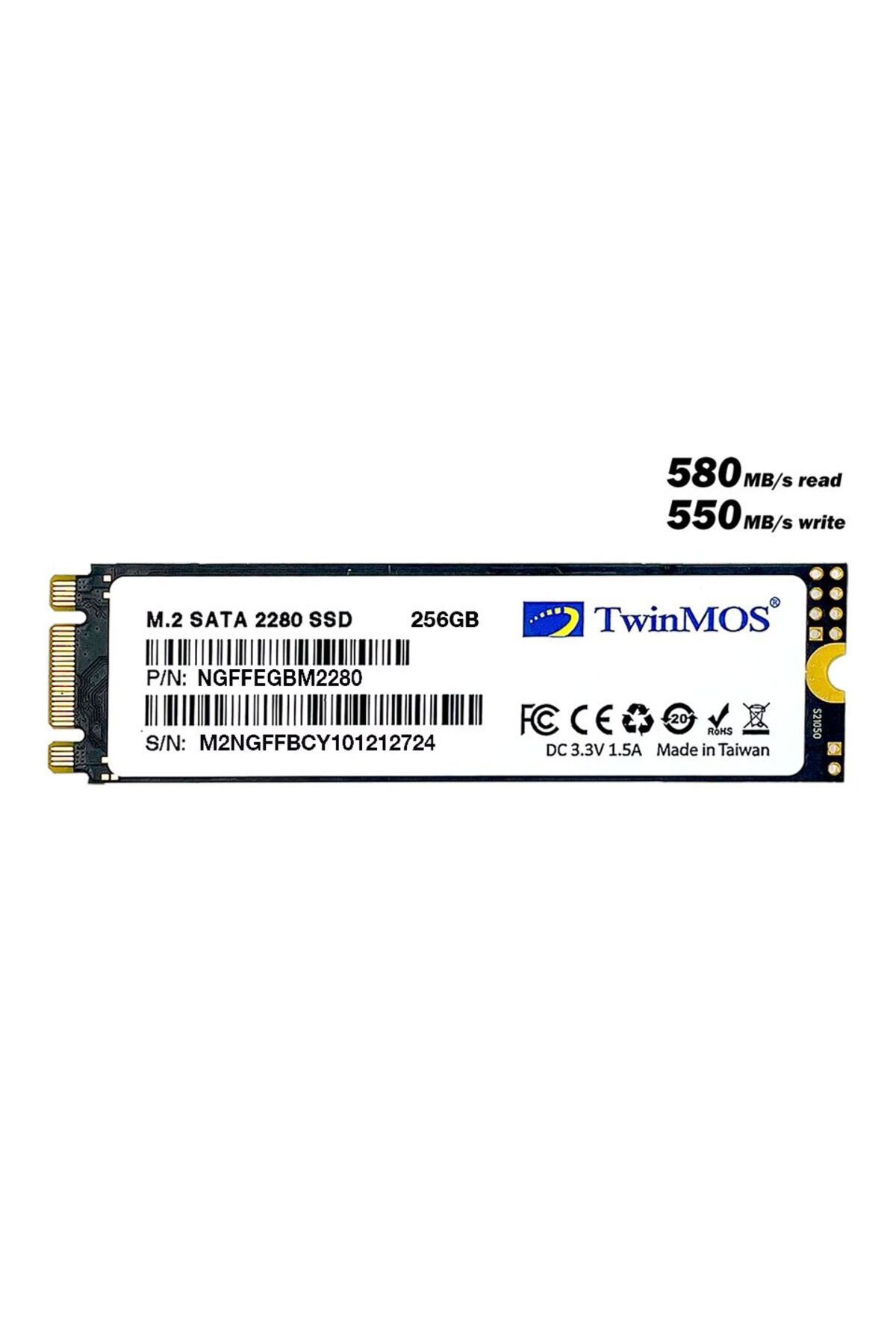 Genel Markalar Twınmos 256GB M.2 2280 SATA3 SSD 580Mb-550Mb/s