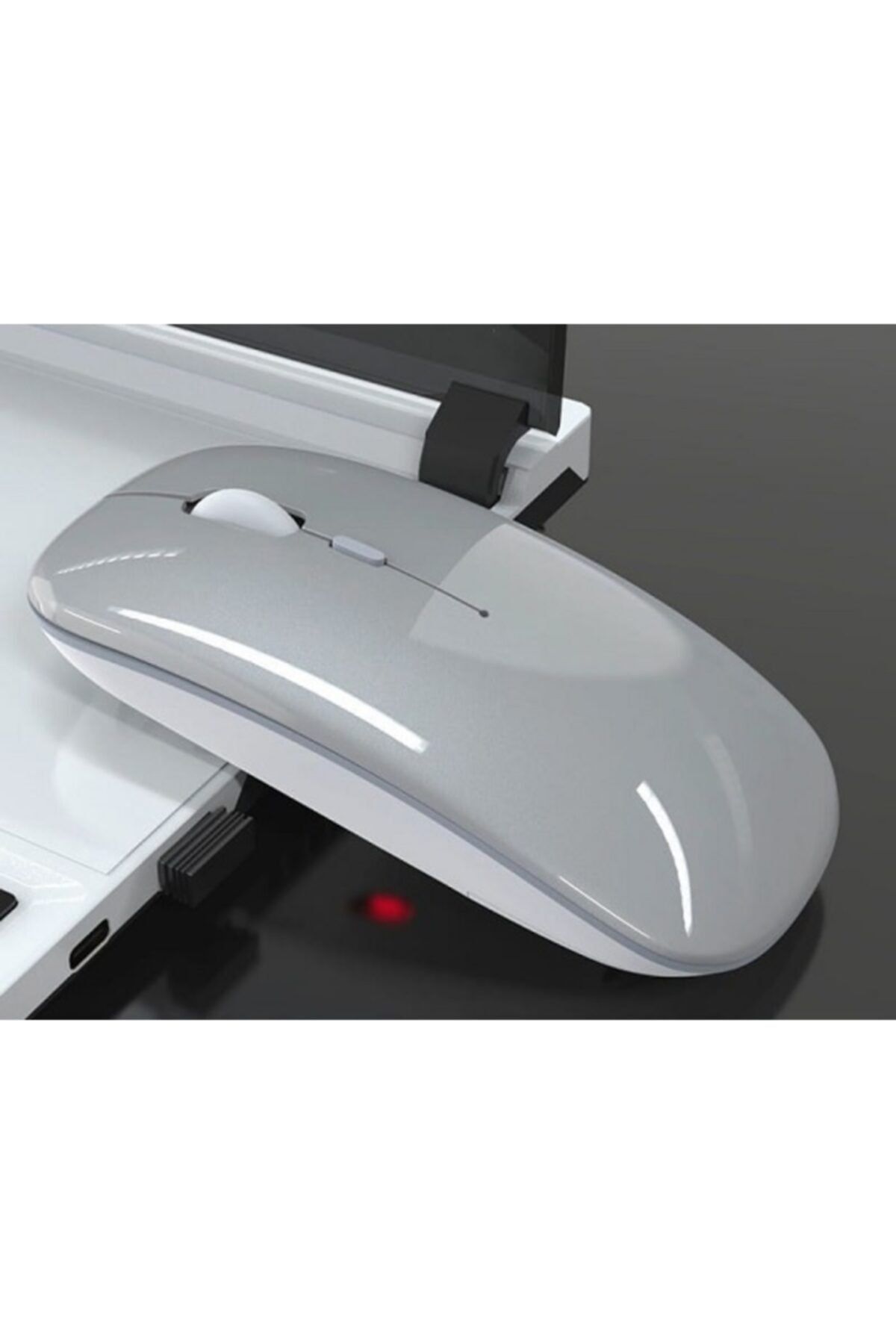 JUNGLEE Tx Şarjlı Kablosuz Mouse 2.4 Ghz 1600dpi E-1300 Gümüş Gri Modern Tasarım 431550 Tex Yeni Model