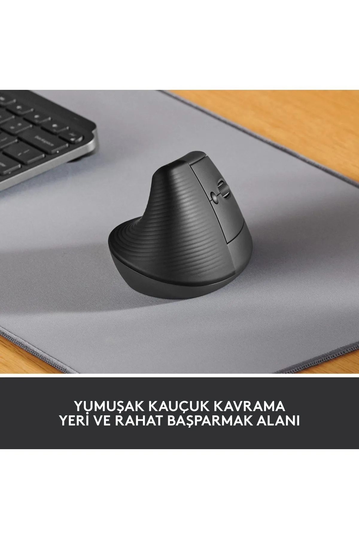 Logitech Tx Lift Sessiz Kablosuz Ergonomik Dikey Mouse - Siyah Tex Yeni Model Desen 987838