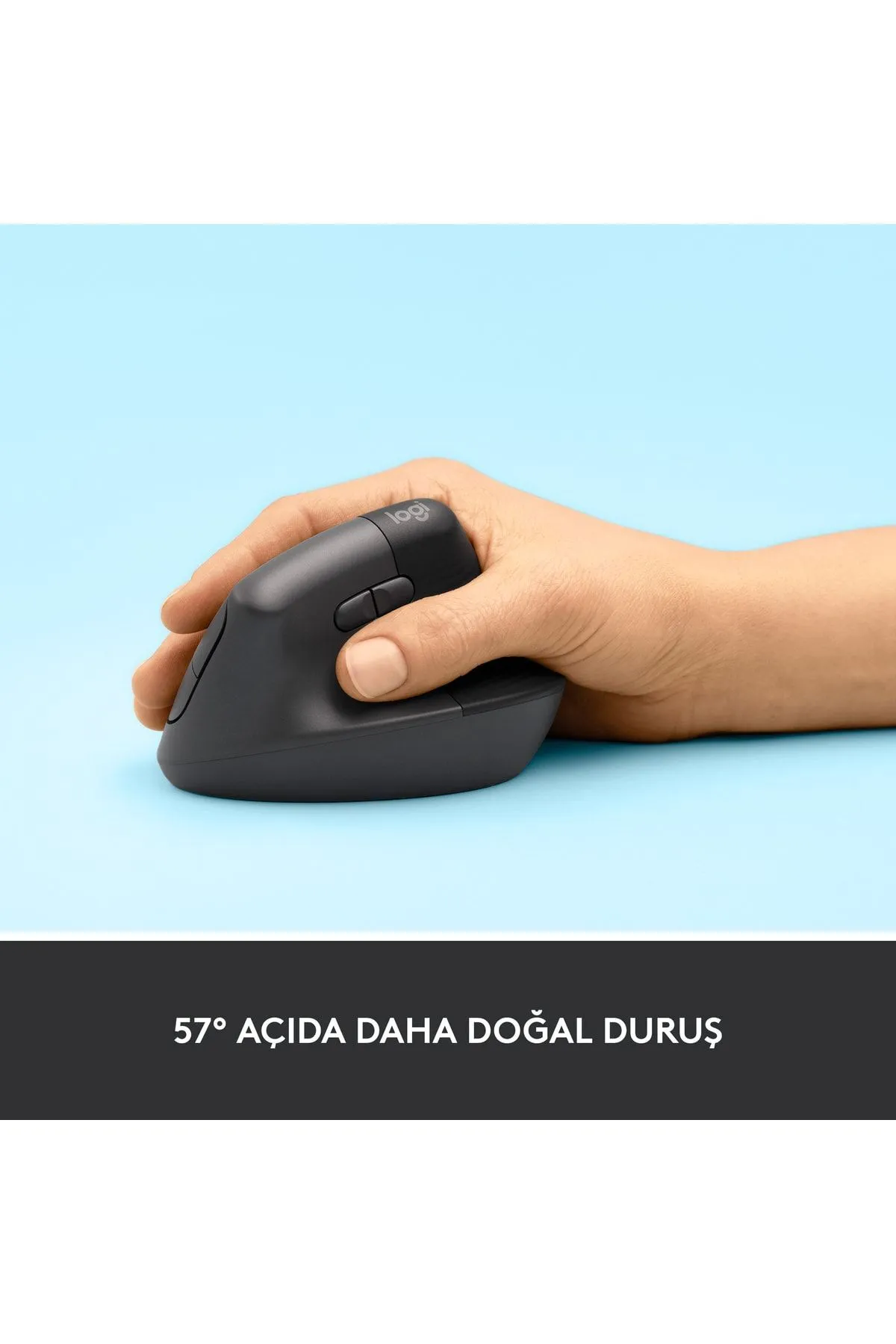 Logitech Tx Lift Sessiz Kablosuz Ergonomik Dikey Mouse - Siyah Tex Yeni Model Desen 987838