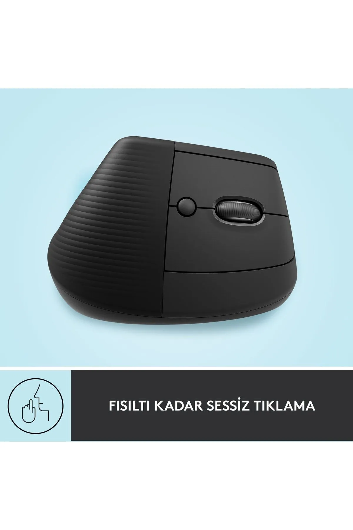 Logitech Tx Lift Sessiz Kablosuz Ergonomik Dikey Mouse - Siyah Tex Yeni Model Desen 987838