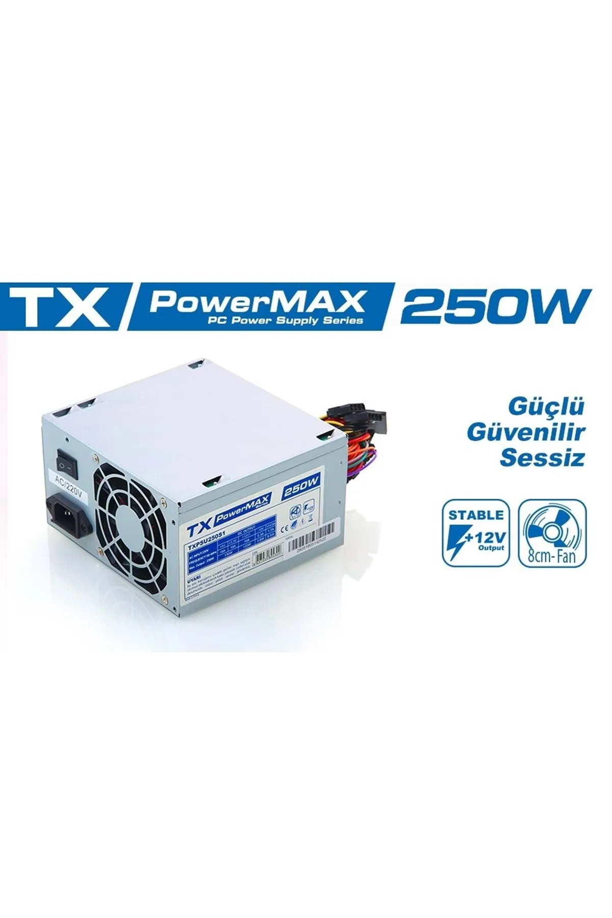 powermax TX PowerMAX TXPSU250S1 250W 2xSATA, 2xIDE Güç Kaynağı