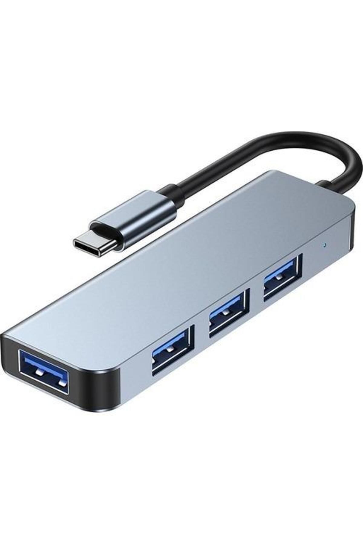 PDAteknoloji Type-C 4 In 1 USB 3.0 Hub Alüminyum Gövde USB Çoklayıcı Hub BYL-2013T