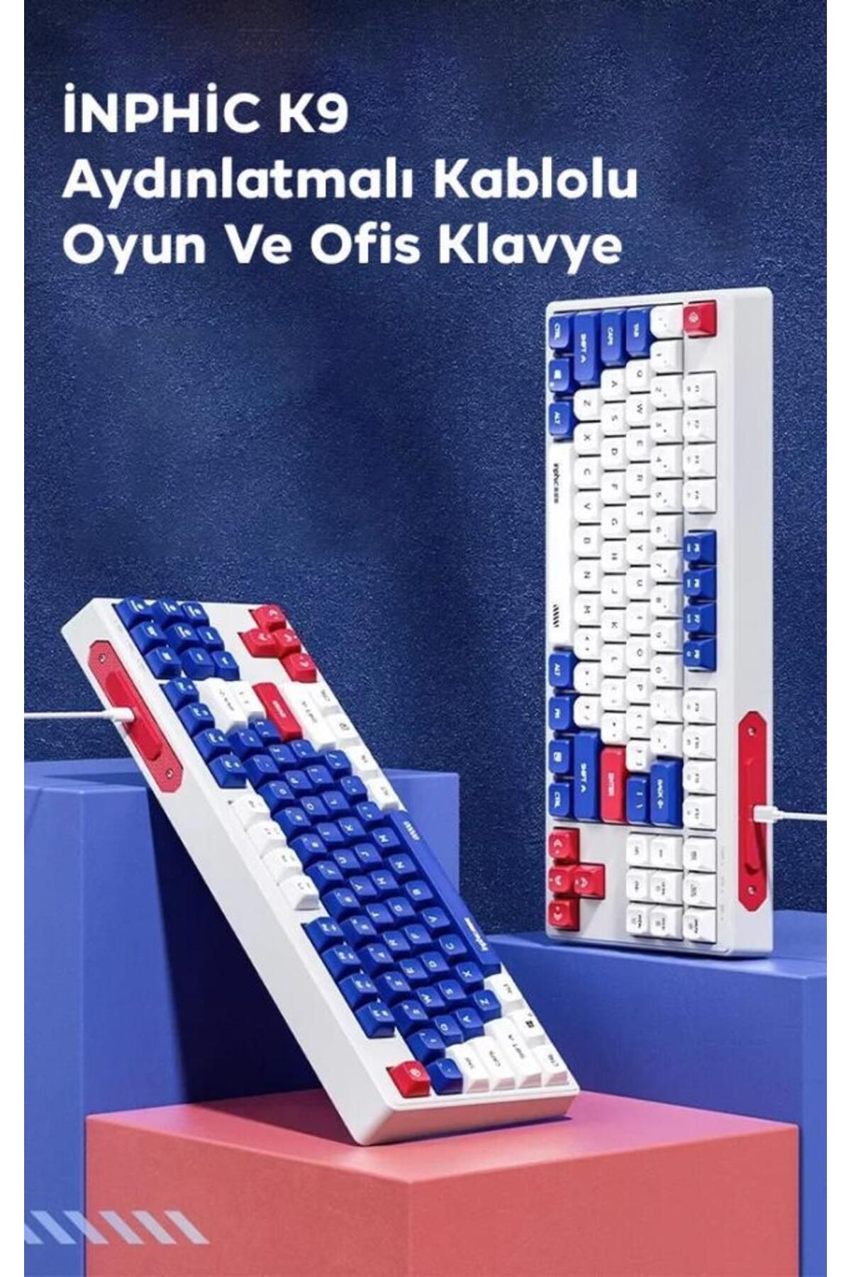 Polham Type C Kablolu Mekanikal Ultra Sessiz RGB Işıklı Kablolu Oyun ve Ofis Klavyesi, Su Geçirmez K