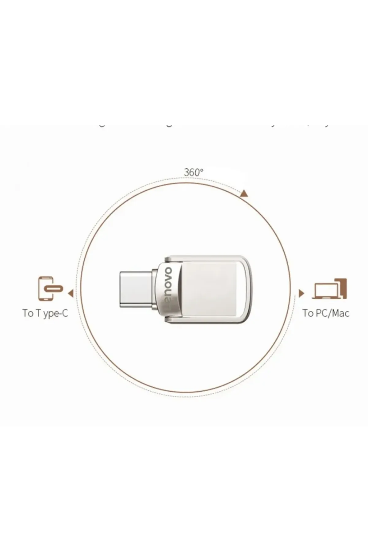 Lenovo Type-c Ve Usb Flash Bellek Otg Çift Giriş