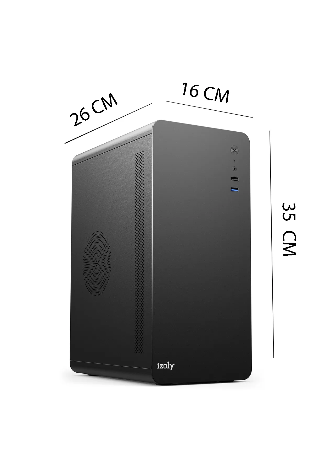 İzoly U200 USB 3.0 300W mATX Bilgisayar Kasası Siyah