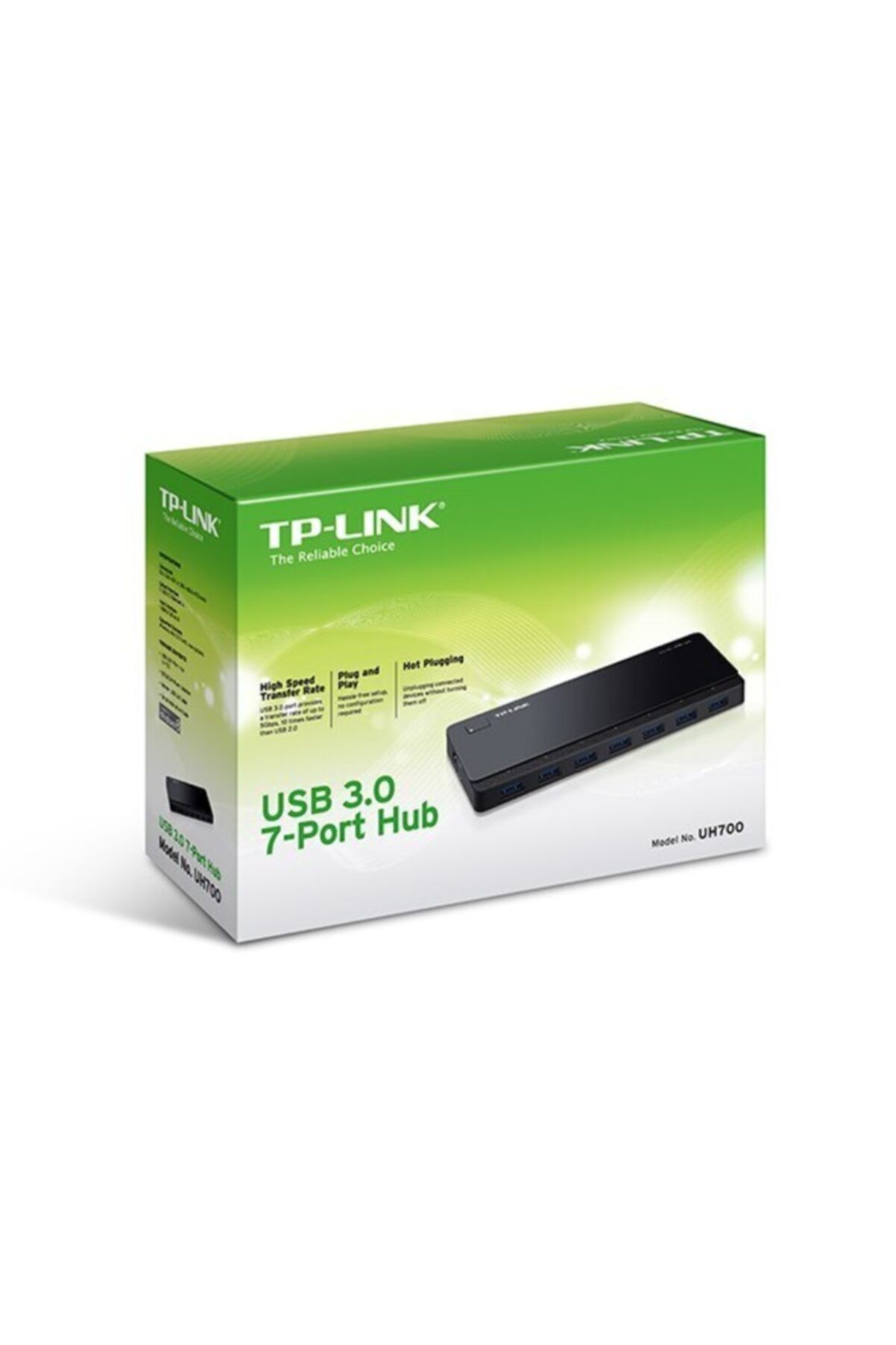 TP-Link Uh700, 7-port 5gbps 12v/2.5a Güç Adaptörü Usb 3.0 Çoklayıcı