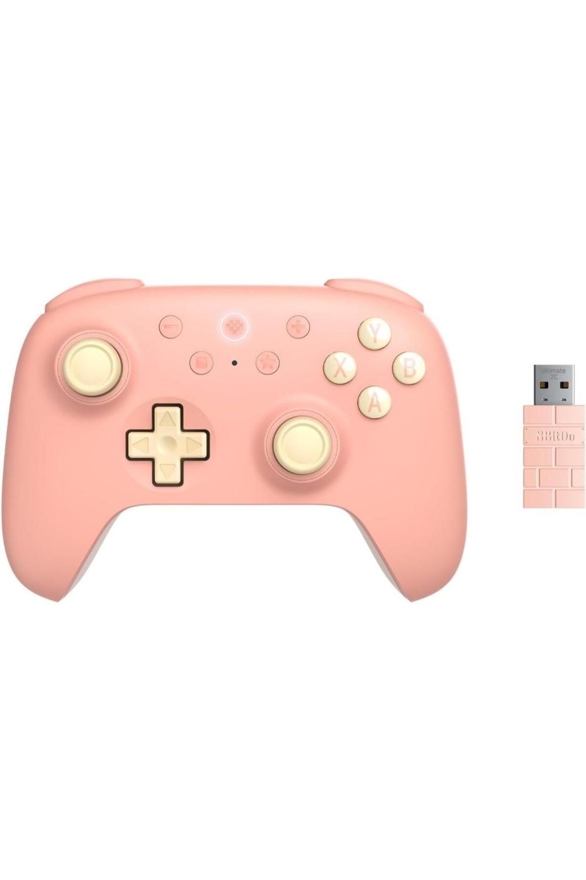 8Bitdo Ultimate 2C Kablosuz 2.4G Oyun Kolu PC Android Hall Effect Joystick Peach Turuncu