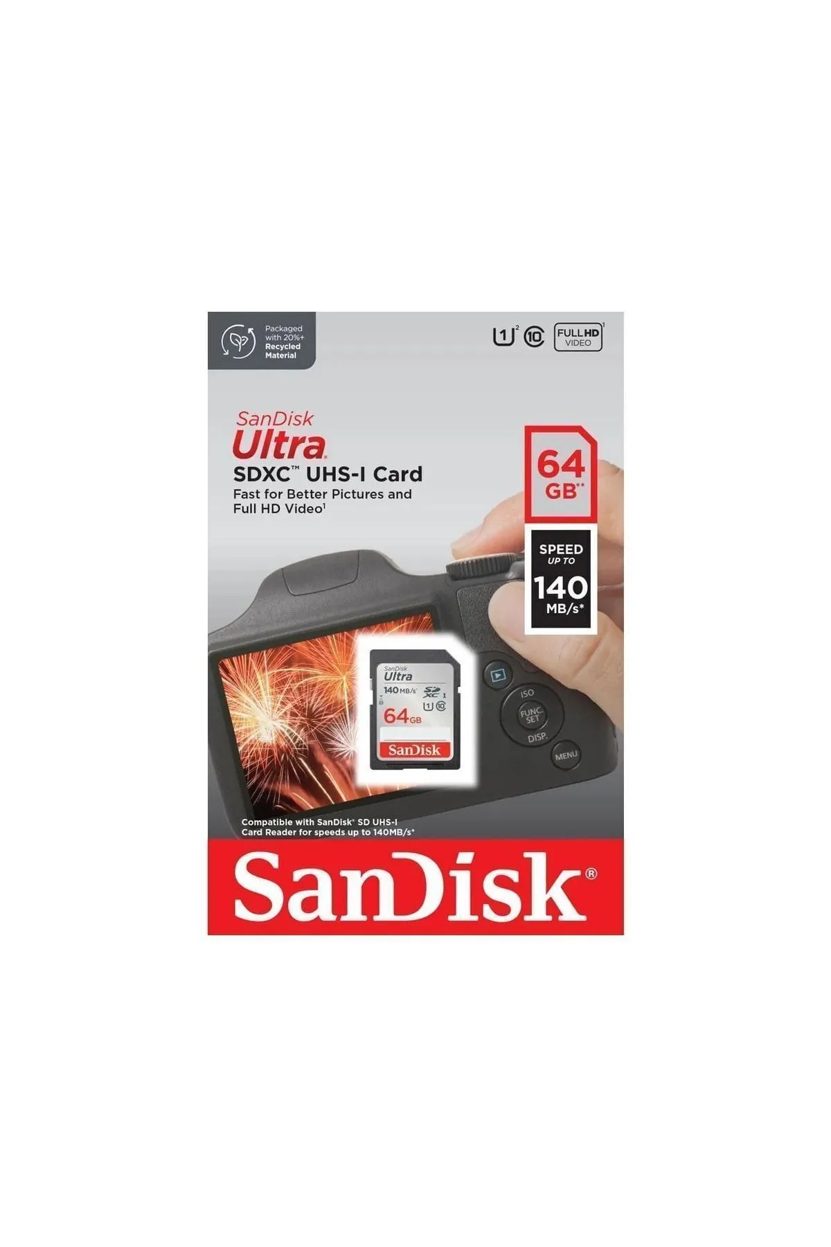 Sandisk Ultra 64gb 140mb/s Sdhc/sdxc Class 10 Uhs-ı Hafıza Kartı Sdsdunb-064g-gn6ın