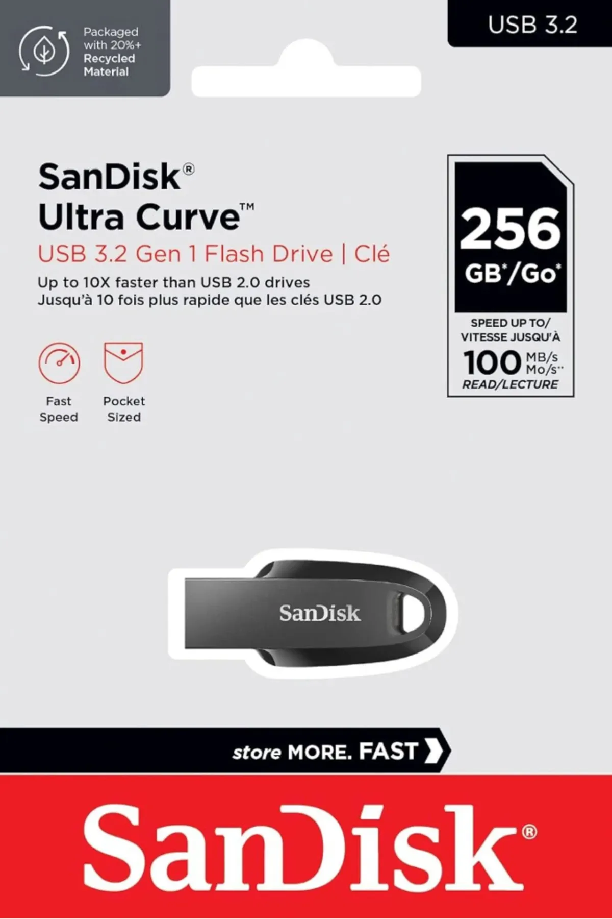 Sandisk Ultra Curve 256GB SDCZ550-256G-G46 3.2 USB Bellek