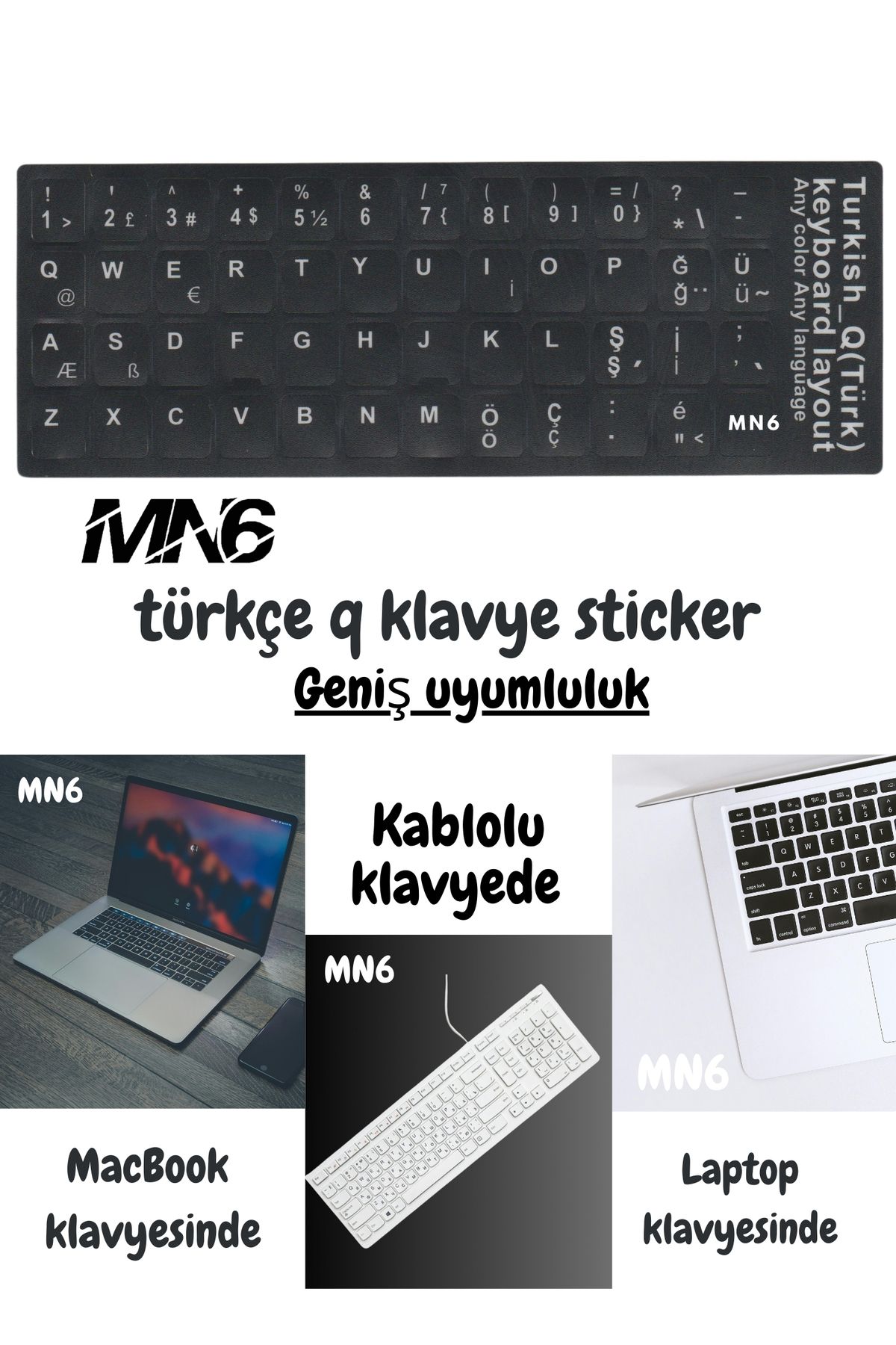 MN6 Ultra Paket/türkçe q klavye sticker/Laptop Pc uymlu Türkçe Q Sticker/A Kalite türkçe klavye sticker