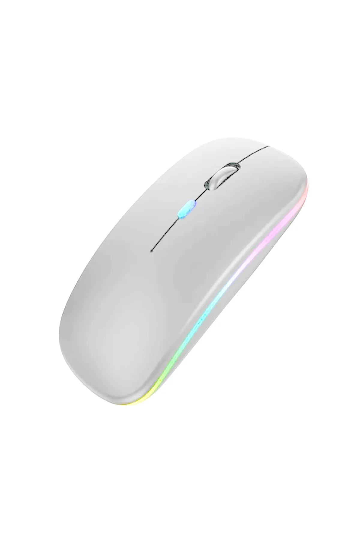 D'VERS Ultra Slim Usb 2.4ghz Beyaz Ledli 800/1200/1600dpi Şarjlı Kablosuz Mouse Rgb Led Işıklı