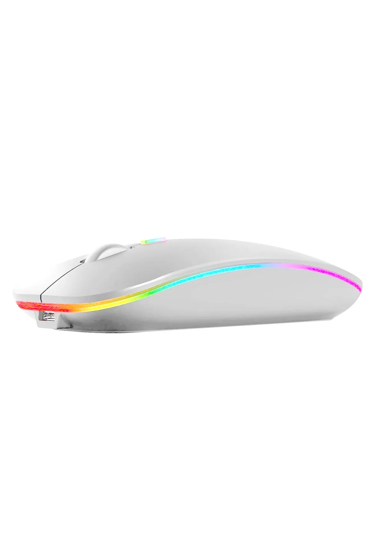 D'VERS Ultra Slim Usb 2.4ghz Beyaz Ledli 800/1200/1600dpi Şarjlı Kablosuz Mouse Rgb Led Işıklı