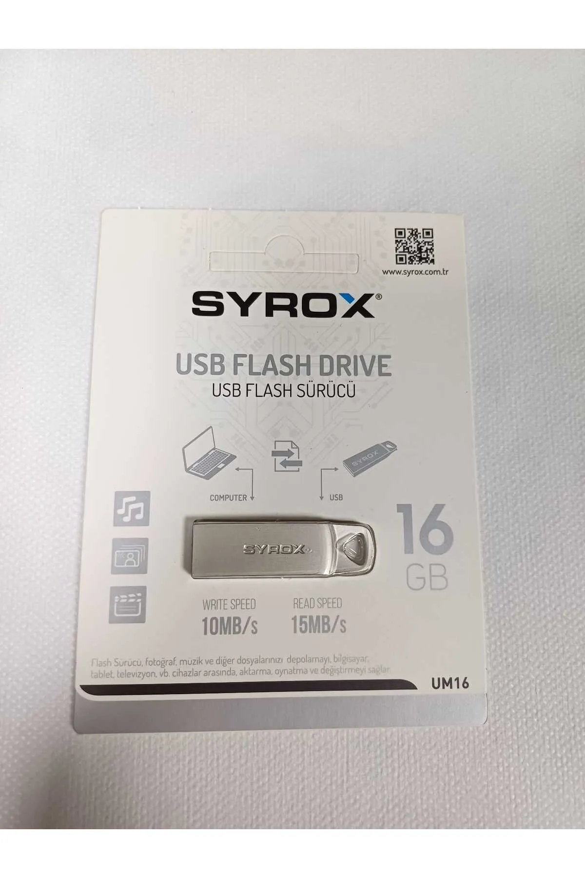 MuteStore UM16 Syrox UM16 Metal USB Flash Bellek 16GB, USB 2.0