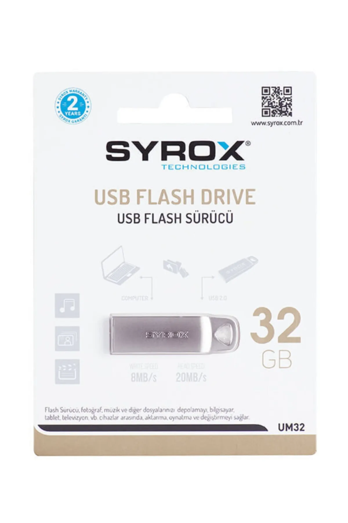 Syrox Um32 32gb Metal Usb Flash Drive Um32 Flash Bellek