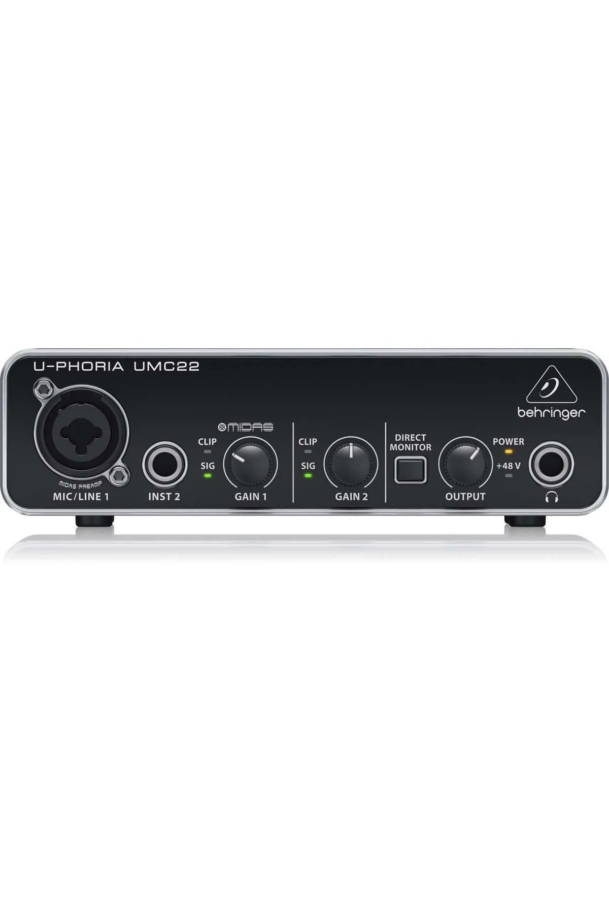 Behringer Umc22 2x2 Ev Stüdyosu Için Midas Mikrofon Preamfi Ses Kartı