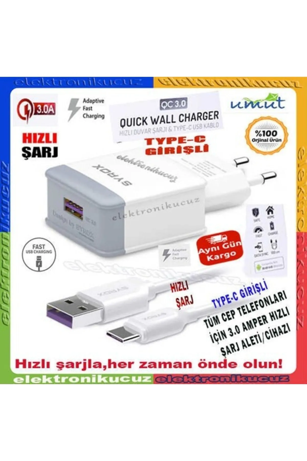 Syrox Umut_general Mobile Gm 9 Pro Type-c Şarj Cihazı 3.0a Hızlı Şarj Cihazı / Hızlı Şarj Adaptörü Q32