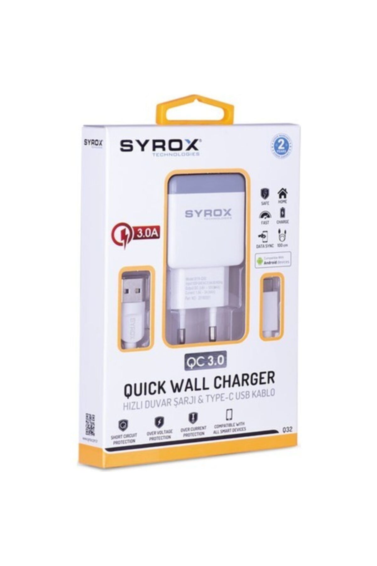 Syrox Umut_lg G5 Dual Uyumlu Type-c Girişli Hızlı Şarj Cihazı Seti Adaptör+kablo Q32 3.0 Amper