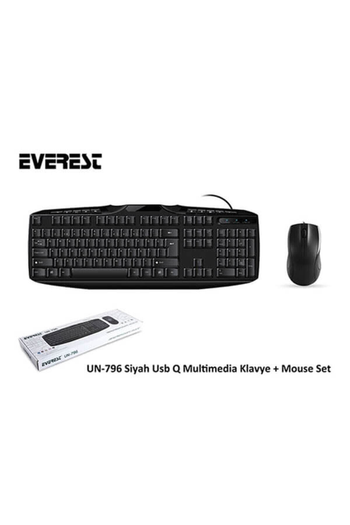 Everest Un-796 Q Usb Siyah Klavye/mouse Set Yeni Model 718675