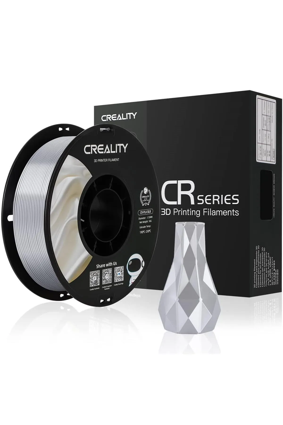 Creality Urhanshop Creality Cr-Silk Pla 1,75mm 3D Baskı Filament 1Kg - Gümüş