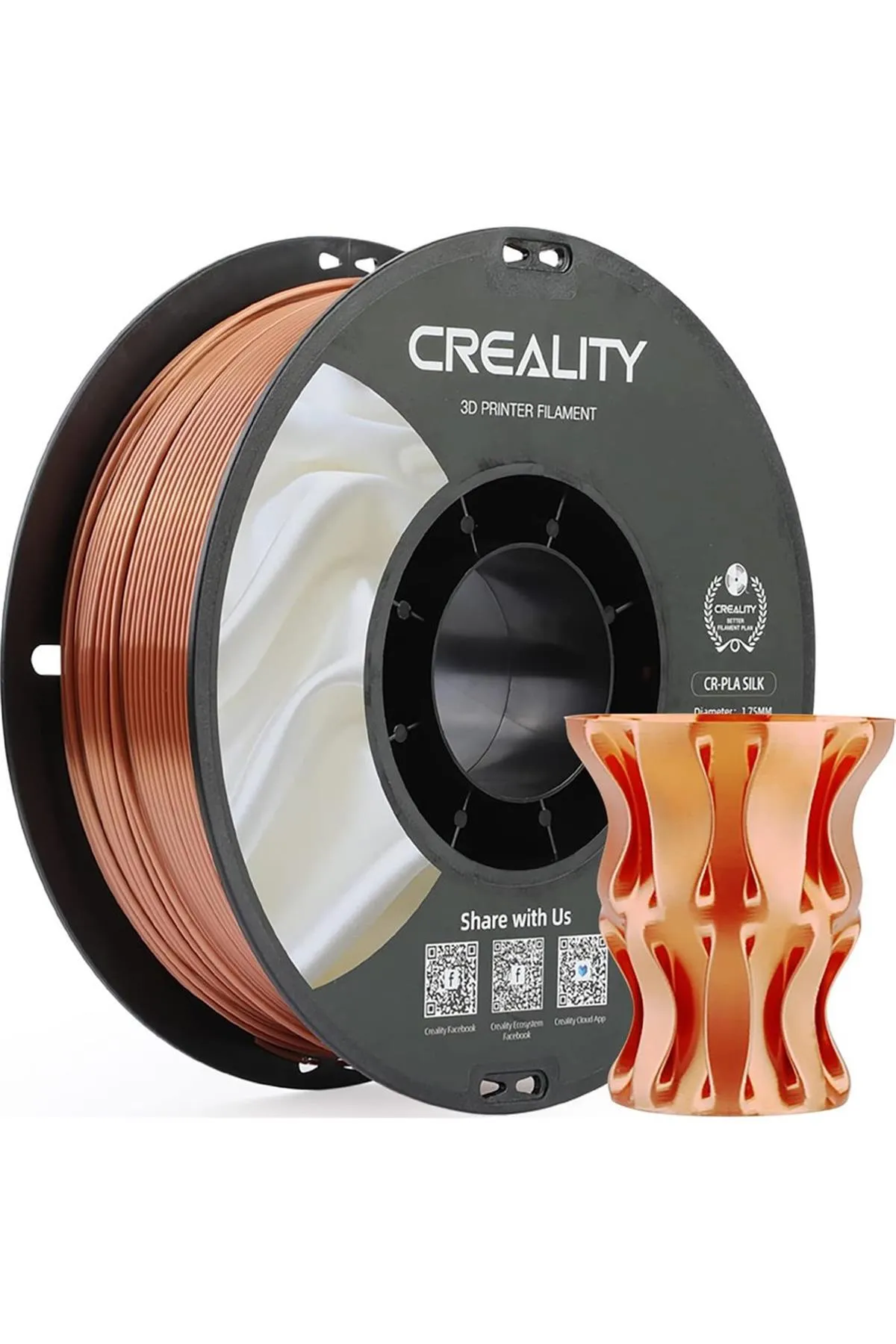 Creality Urhanshop Creality Cr-Silk Pla 1,75mm 3D Baskı Filament 1Kg - Kırmızı Bakır