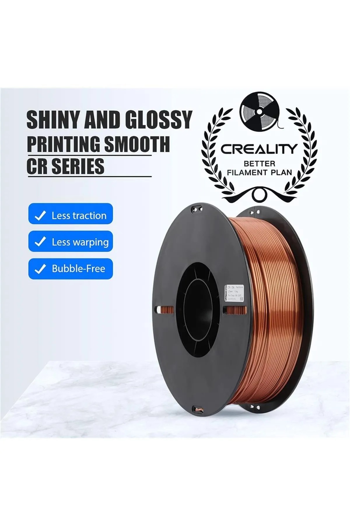 Creality Urhanshop Creality Cr-Silk Pla 1,75mm 3D Baskı Filament 1Kg - Kırmızı Bakır