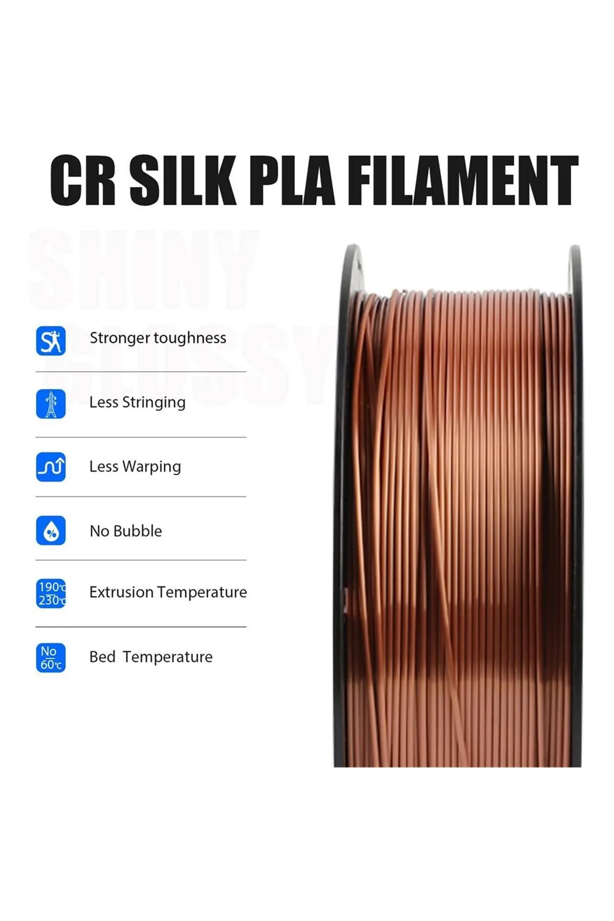 Creality Urhanshop Creality Cr-Silk Pla 1,75mm 3D Baskı Filament 1Kg - Kırmızı Bakır