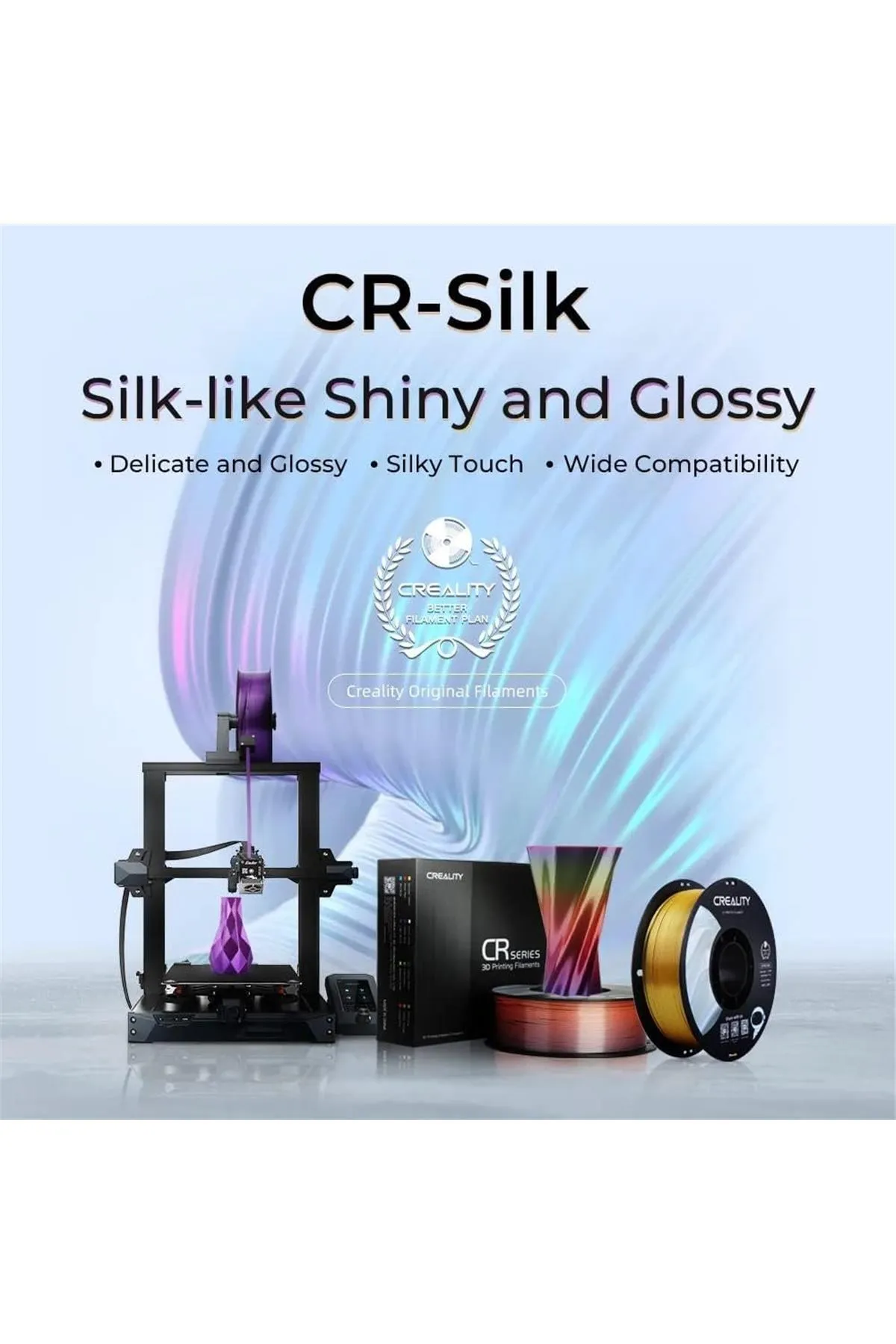 Creality Urhanshop Creality Cr-Silk Pla 1,75mm 3D Baskı Filament 1Kg - Mor