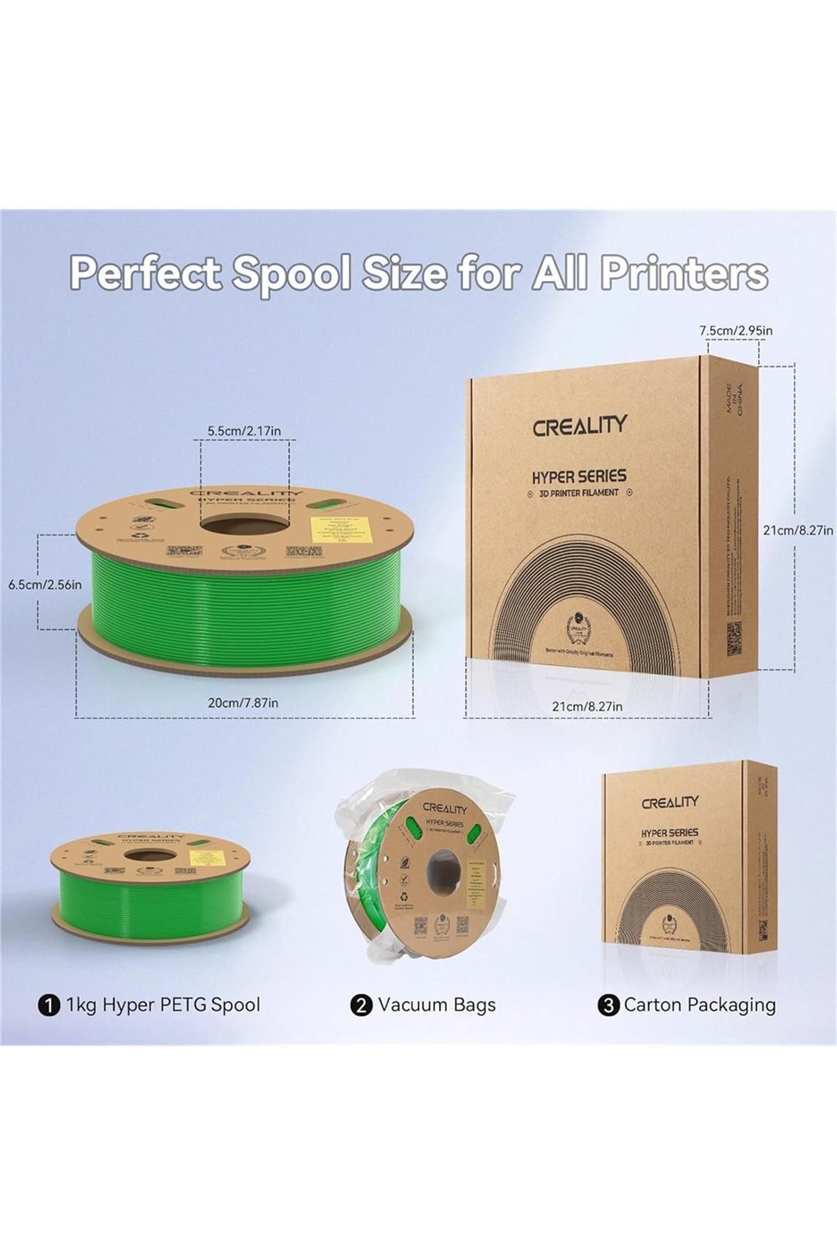 Creality Urhanshop Creality Hyper Petg Yeşil Filament 1.75mm 1Kg