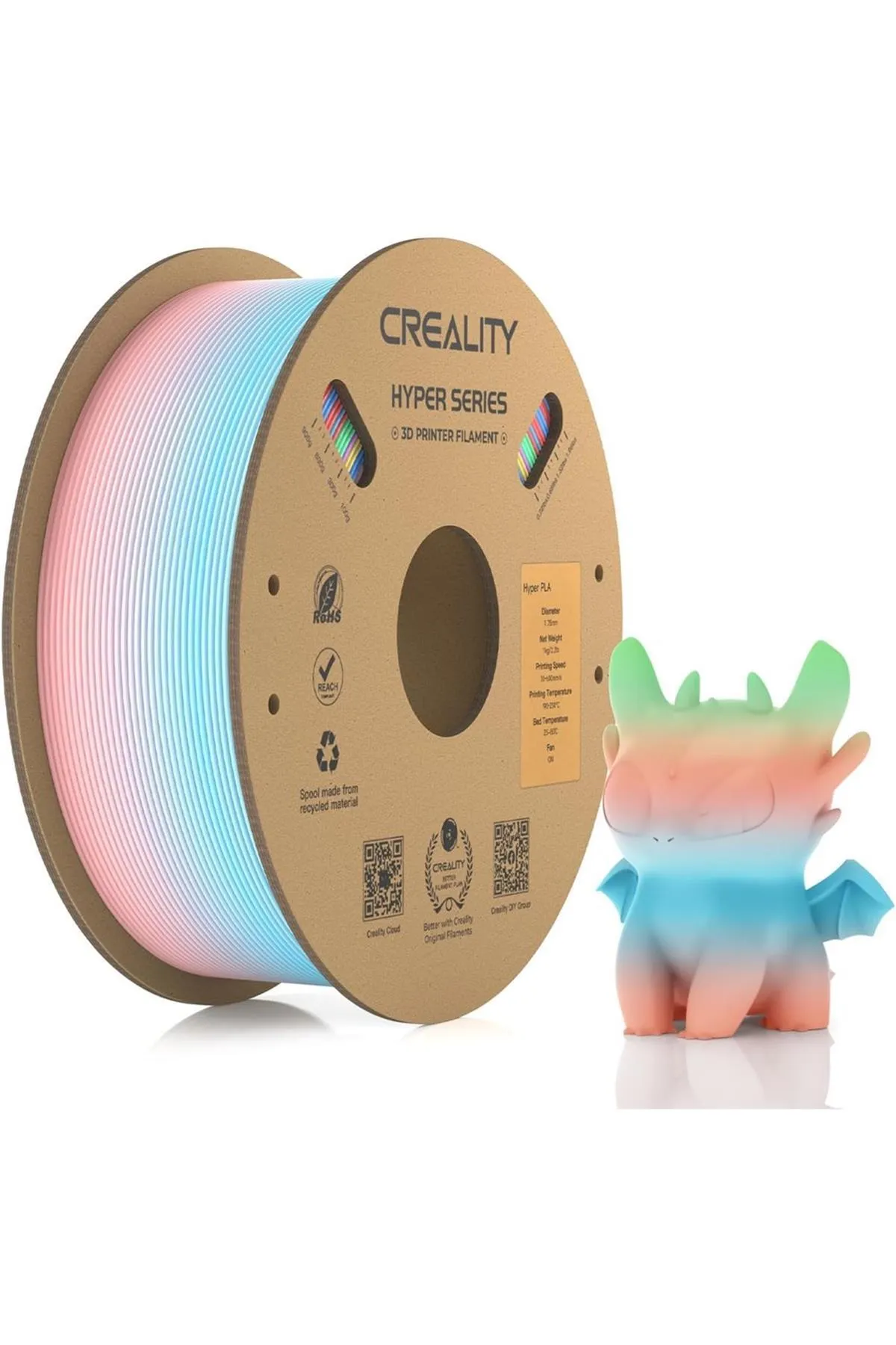 URHAN Urhanshop Creality Hyper Rainbow Pla Bahar Gölü Filament 1,75mm 1000Gr