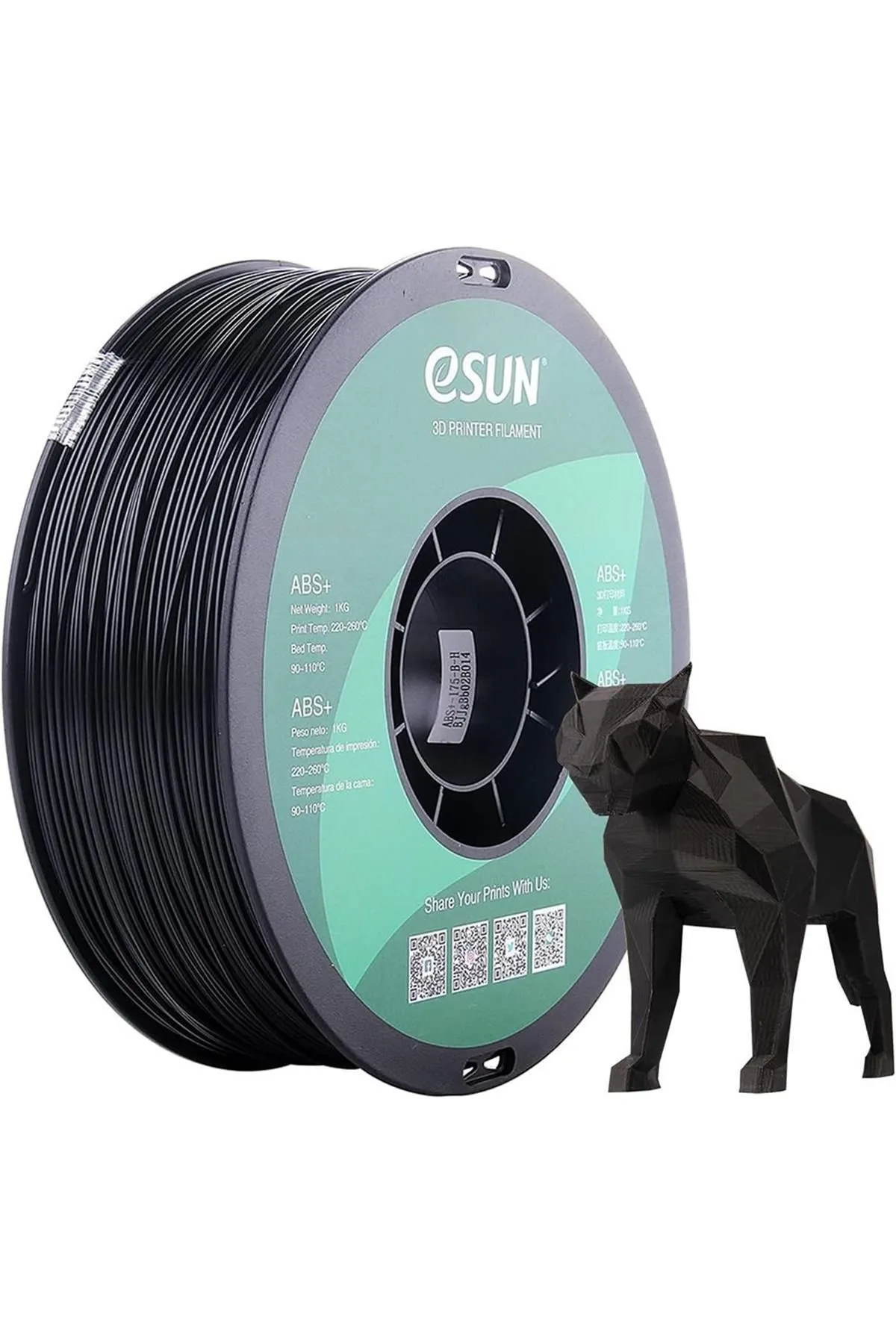 eSun Urhanshop Esun Abs+ Filament Siyah 1,75mm 1Kg