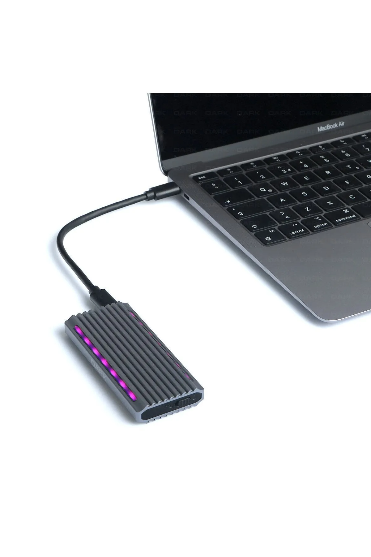 Dark Usb 3.2 Gen2 Type C - M.2 Nvme & Ngff Sata Ssd Rgb Led'li Disk Kutusu