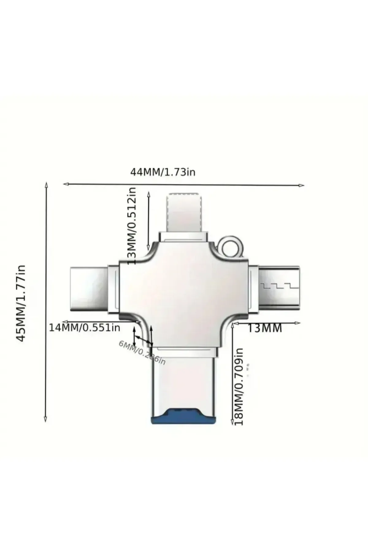 Nivda Usb Bellek Flash Bellek 256gb 128gb Otg Dört Bağlantı Noktası: Lightning Tip C Micro Usb Usb