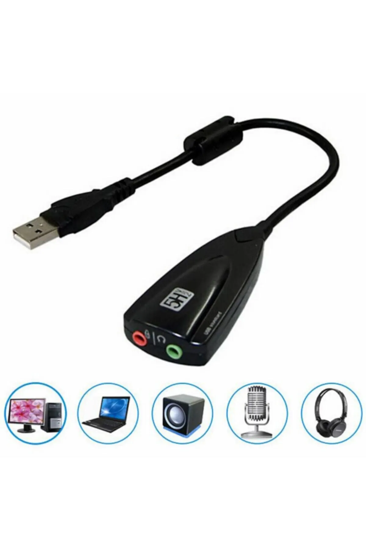 Streak Usb Harici 3d 5h Ses Kartı Çevirici 7.1 Mikrofon Kulaklık Girişli