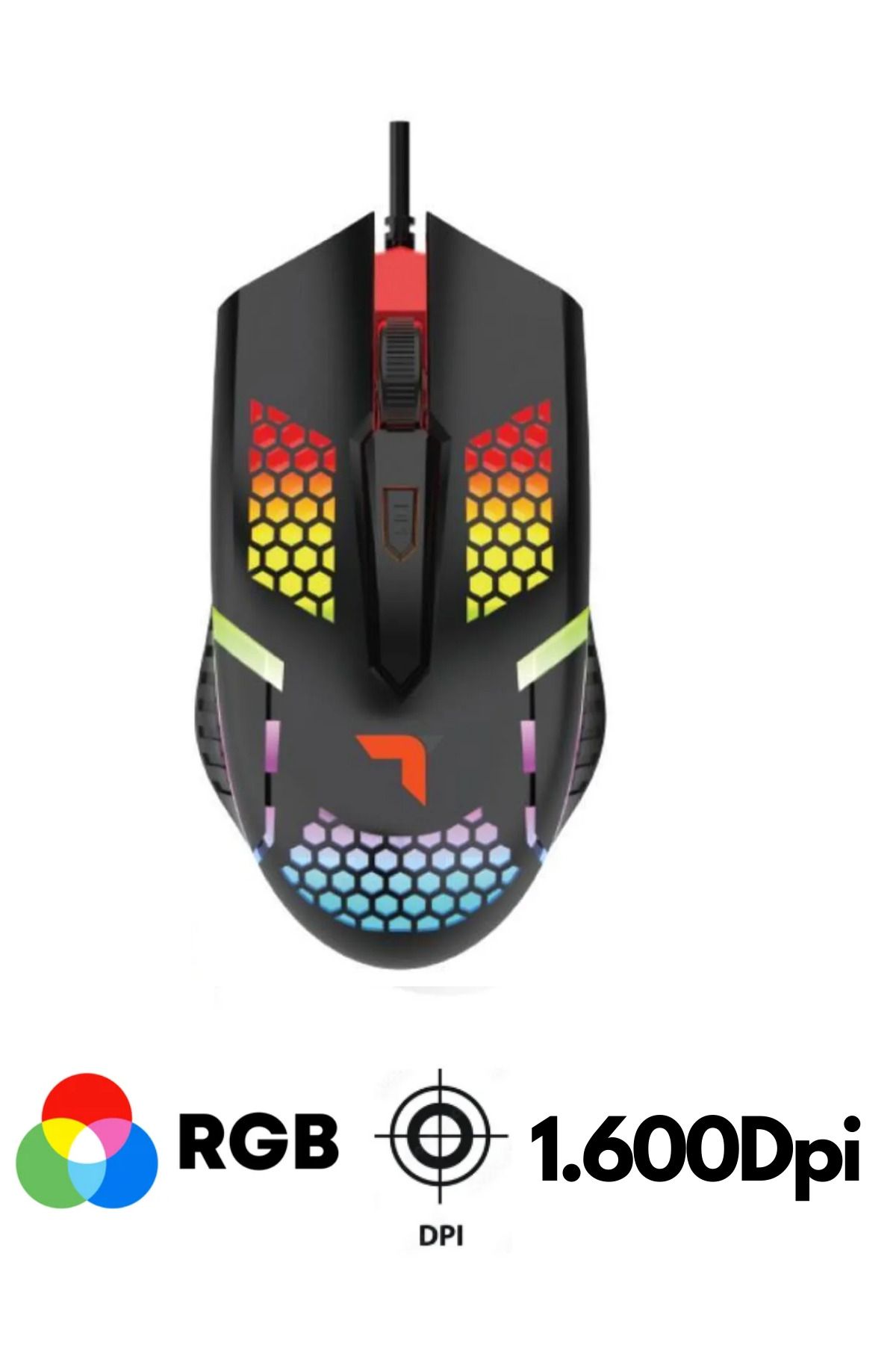 Sarftech USB Kablolu Argonomik Tasarım 1.600Dpi  RGB Aydınlatmalı Gaming Oyuncu Mouse