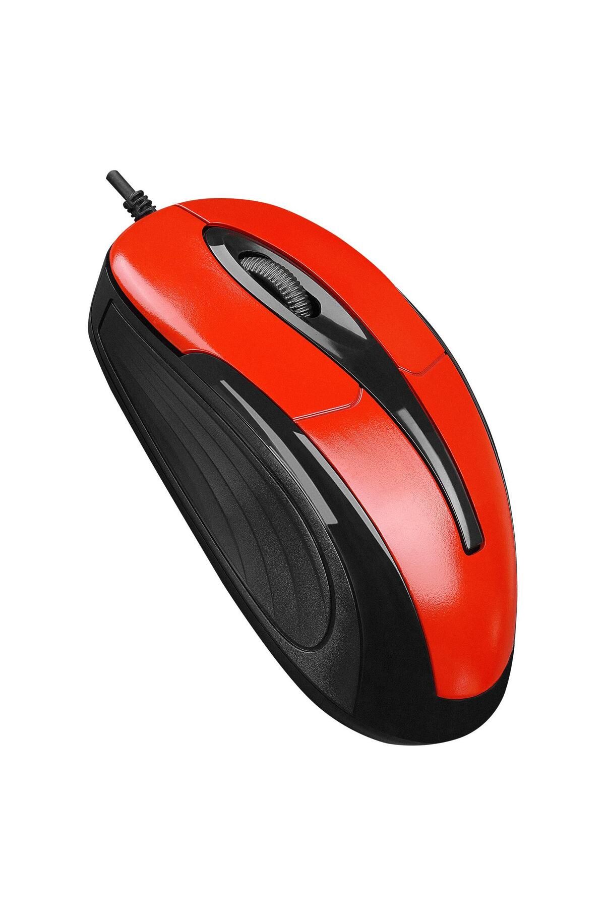 Everest Usb Kablolu Siyah-kırmızı Mouse 1000 Dpi Kablolu Mouse