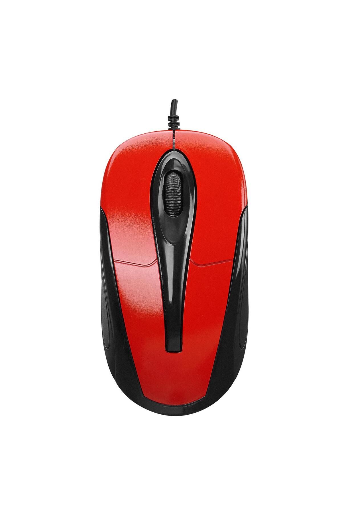 Everest Usb Kablolu Siyah-kırmızı Mouse 1000 Dpi Kablolu Mouse