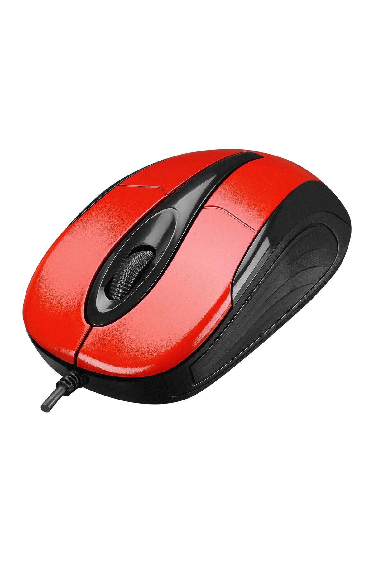 Everest Usb Kablolu Siyah-kırmızı Mouse 1000 Dpi Kablolu Mouse