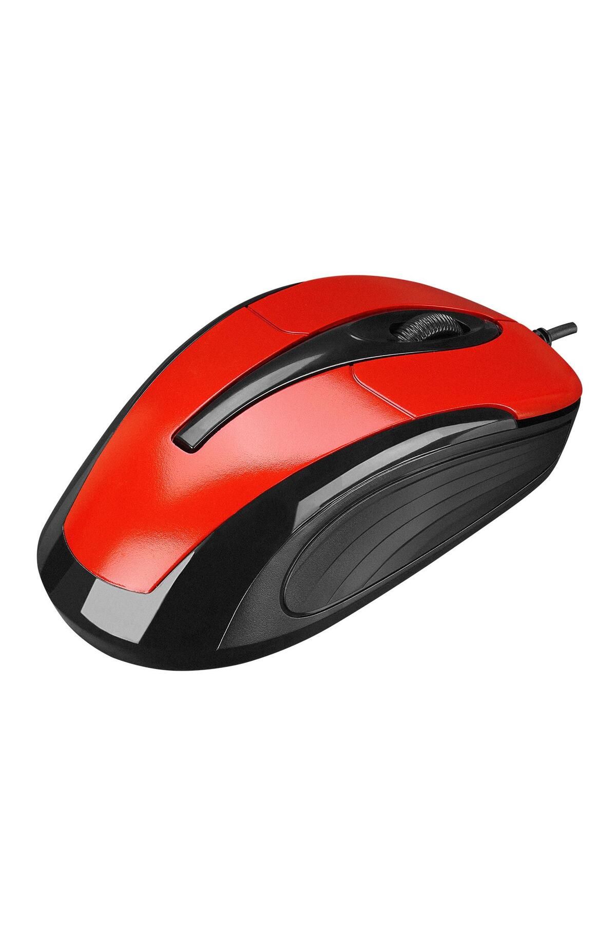 Everest Usb Kablolu Siyah-kırmızı Mouse 1000 Dpi Kablolu Mouse