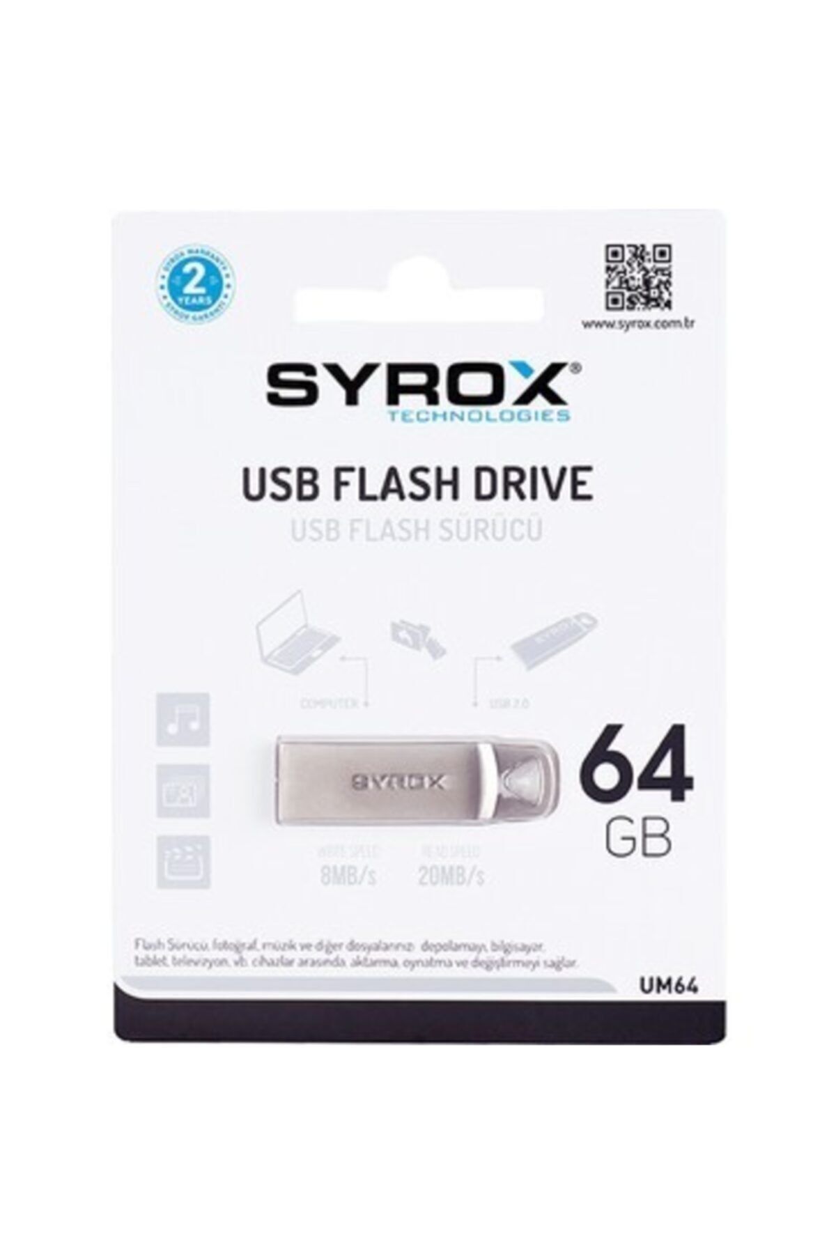 Syrox Usb Metal Flash Bellek 64gb