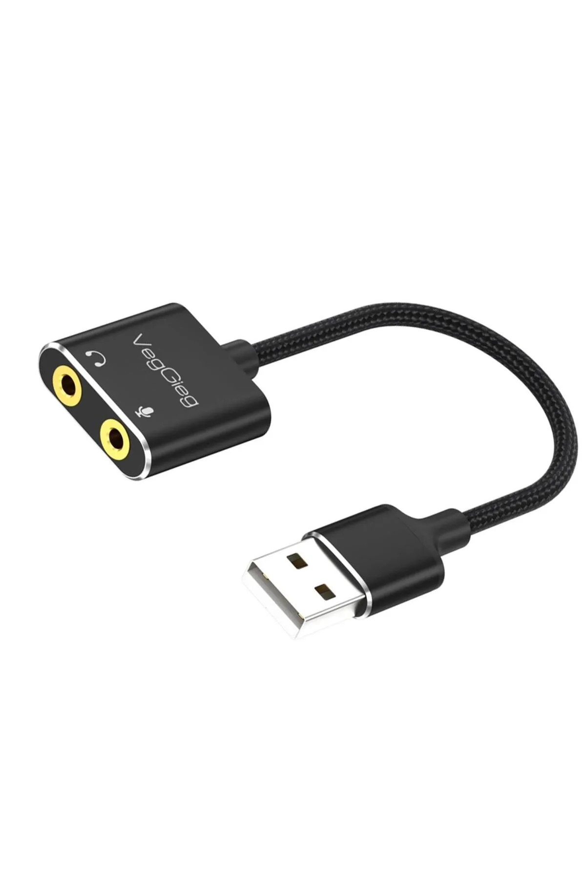 Veggieg Usb Ses Kartı 3.5mm Kulaklık Ve Mikrofon Girişli