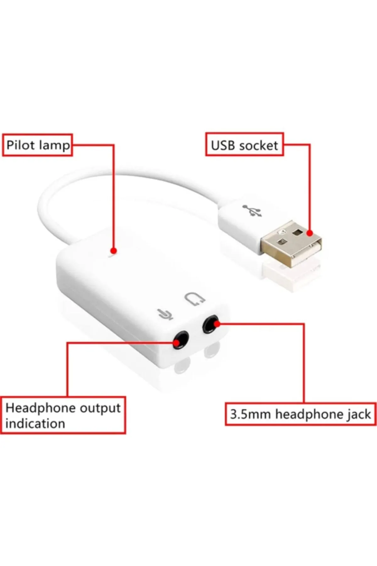 MOLIX Usb Ses Kartı 7.1 Channel Usb Sound Adapter Kablolu Tip