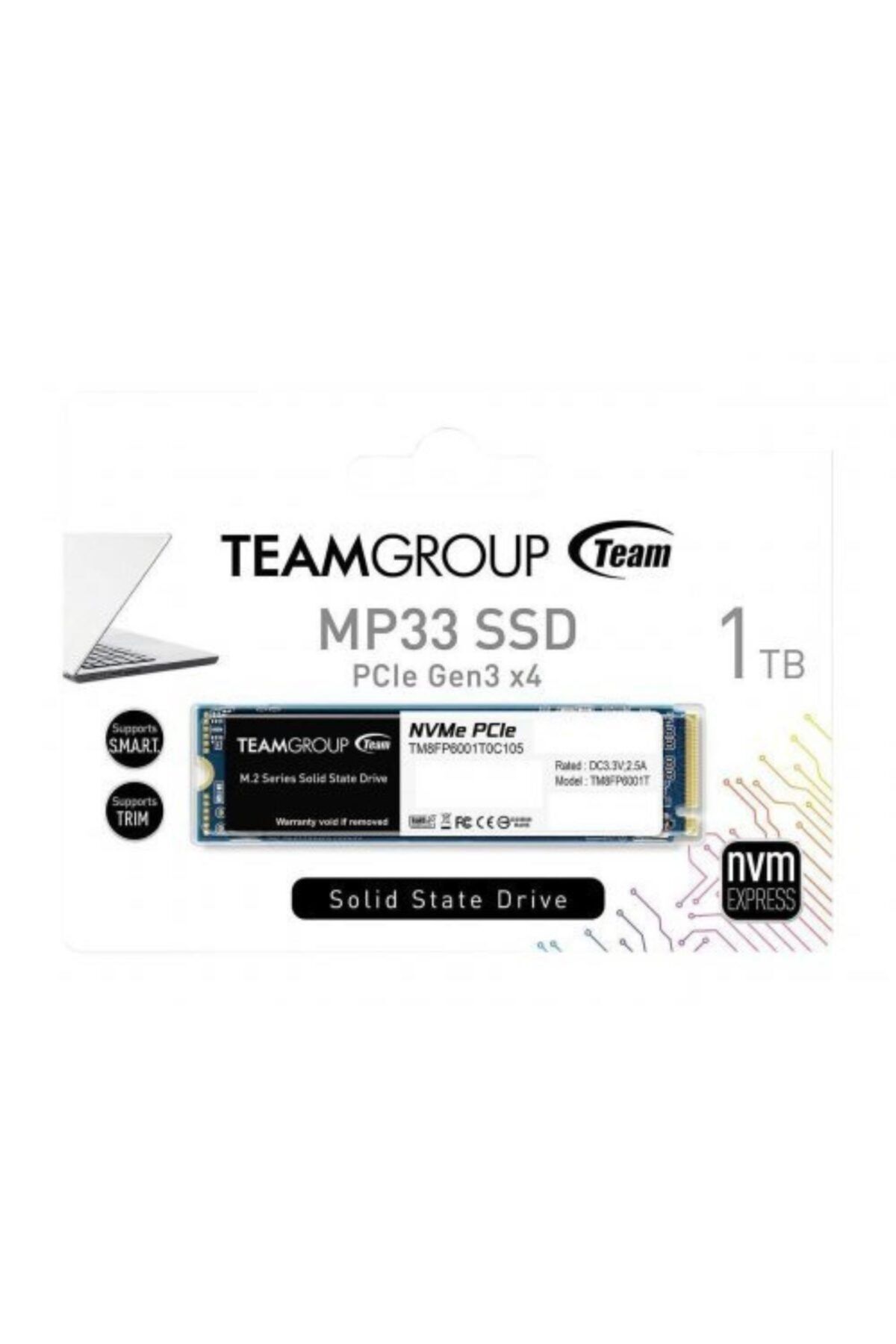 Genel Markalar Uyumlu Mp33 1tb 1800/1500mb/s 22-80 Pcıe M.2 Nvme Ssd