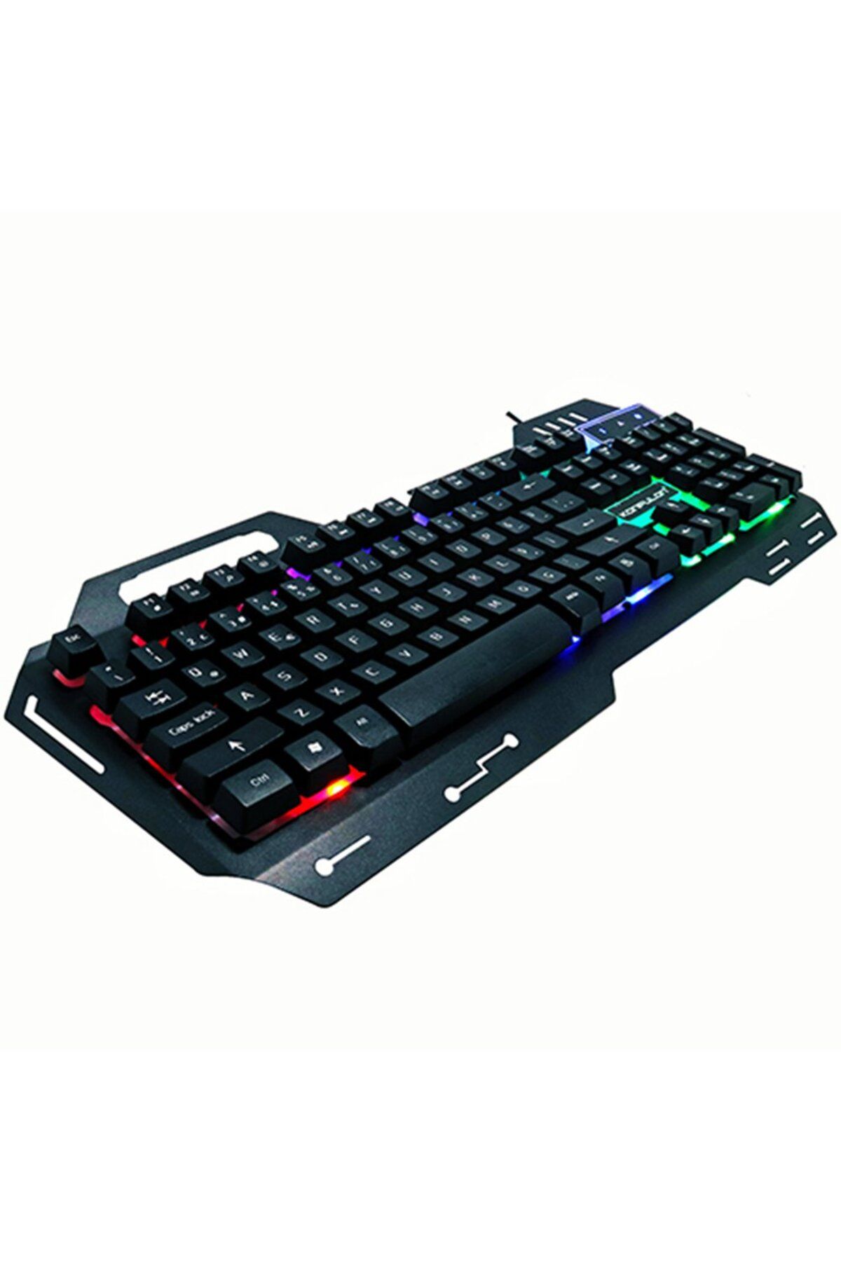 Konfulon V1 Rgb Işıklı Metal Yüzey Türkçe Q Kablolu Gaming Klavye