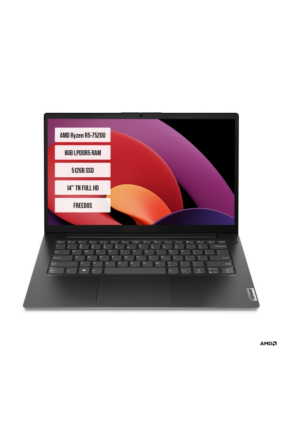 Lenovo V14 82yt00sqtx-01 R5-7520u 8gb 512gb Ssd 14'' Dos