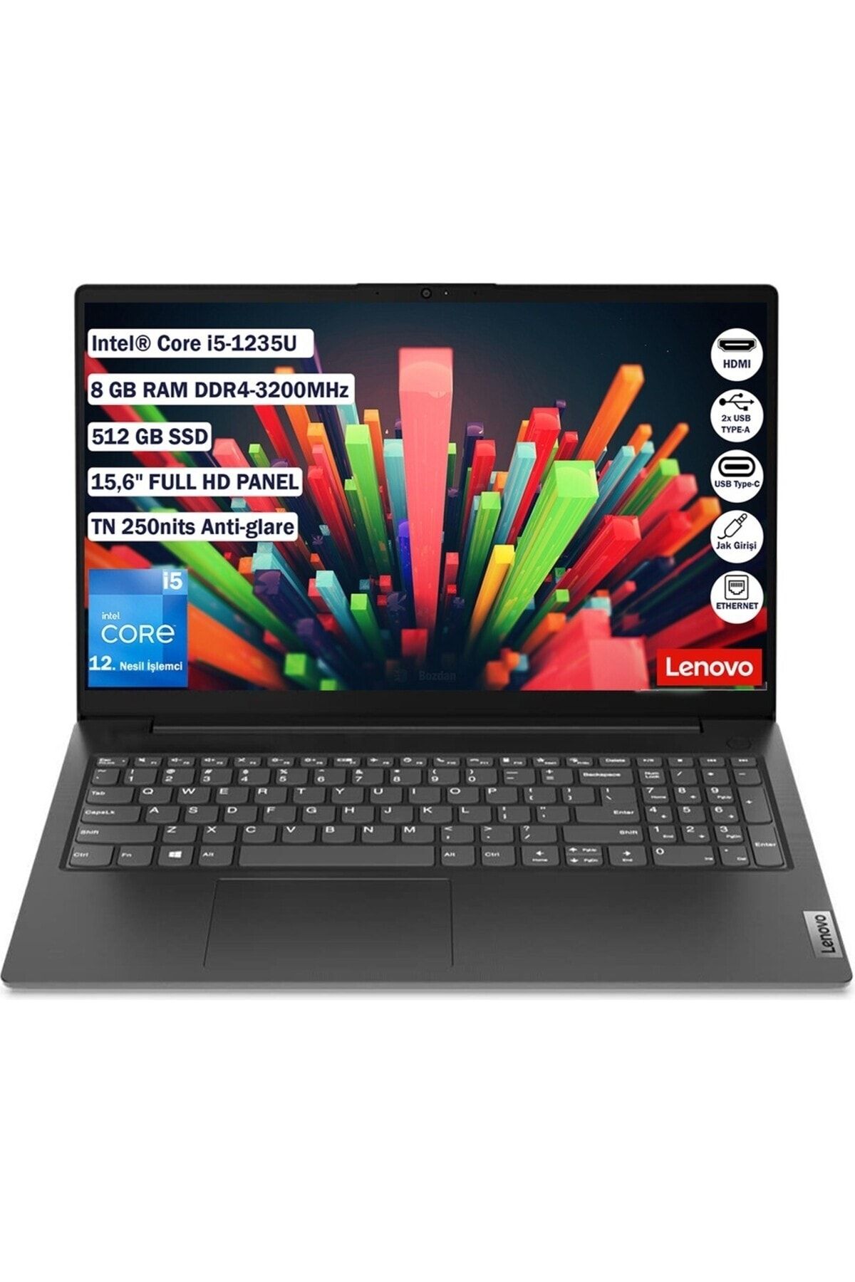 Lenovo V15 G3 Iap Intel Core™ I5-1235U 16 GB 1 TBSSD 15.6" FHD Windows 10 Pro 82TT00A5TX BT72