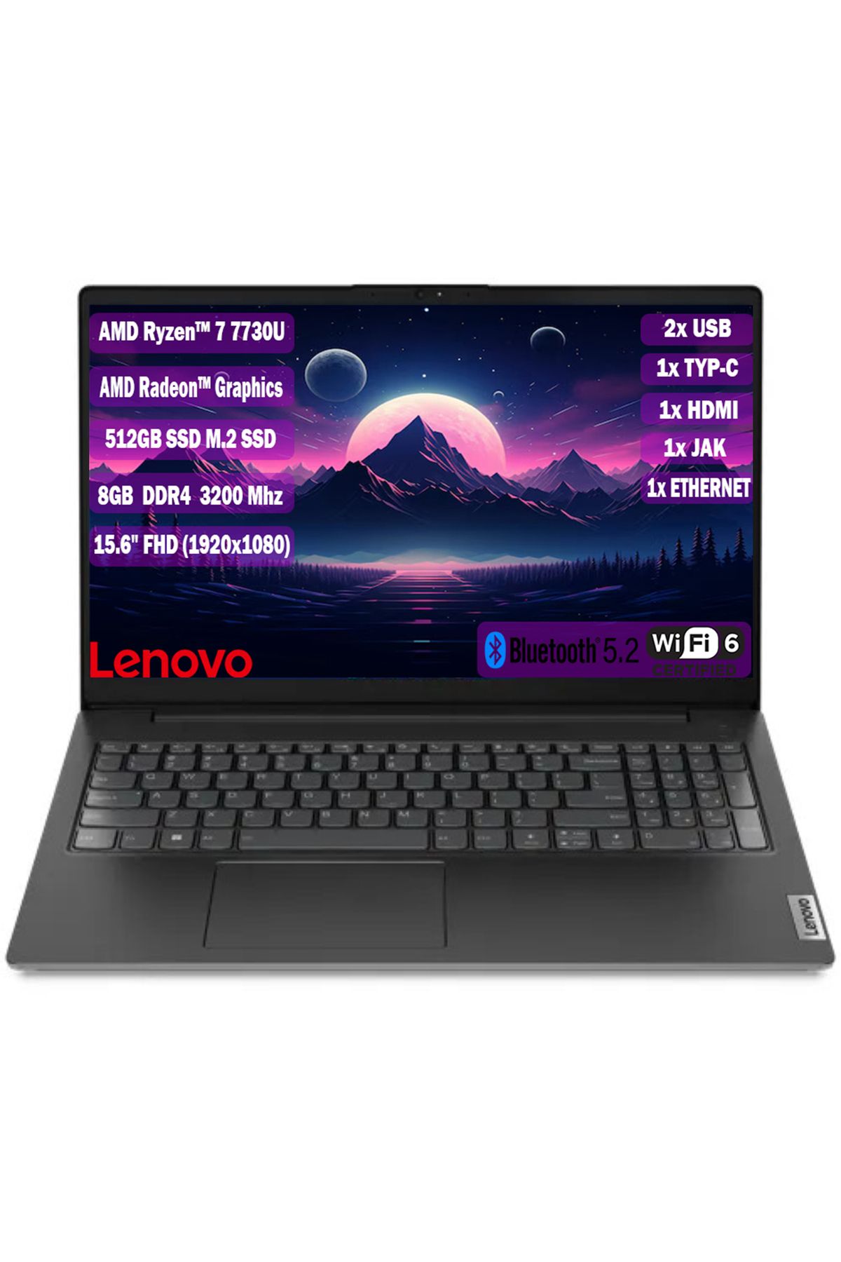 Lenovo V15 G4 Abp Ryzen 7 7730u 8 Gb 512 Gb Ssd 15.6" Full Hd Freedos 82yy0012tr