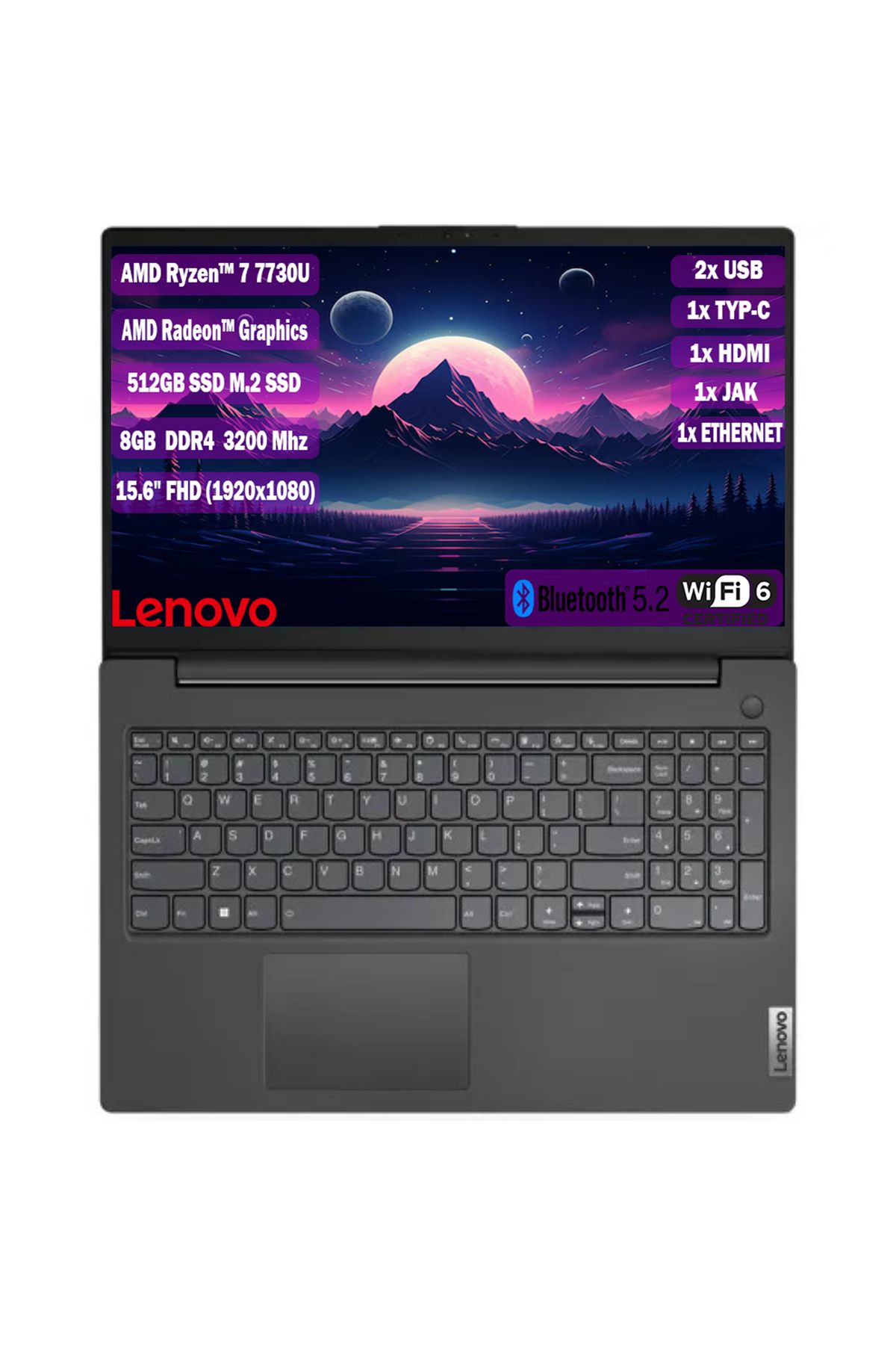 Lenovo V15 G4 Abp Ryzen 7 7730u 8 Gb 512 Gb Ssd 15.6" Full Hd Freedos 82yy0012tr